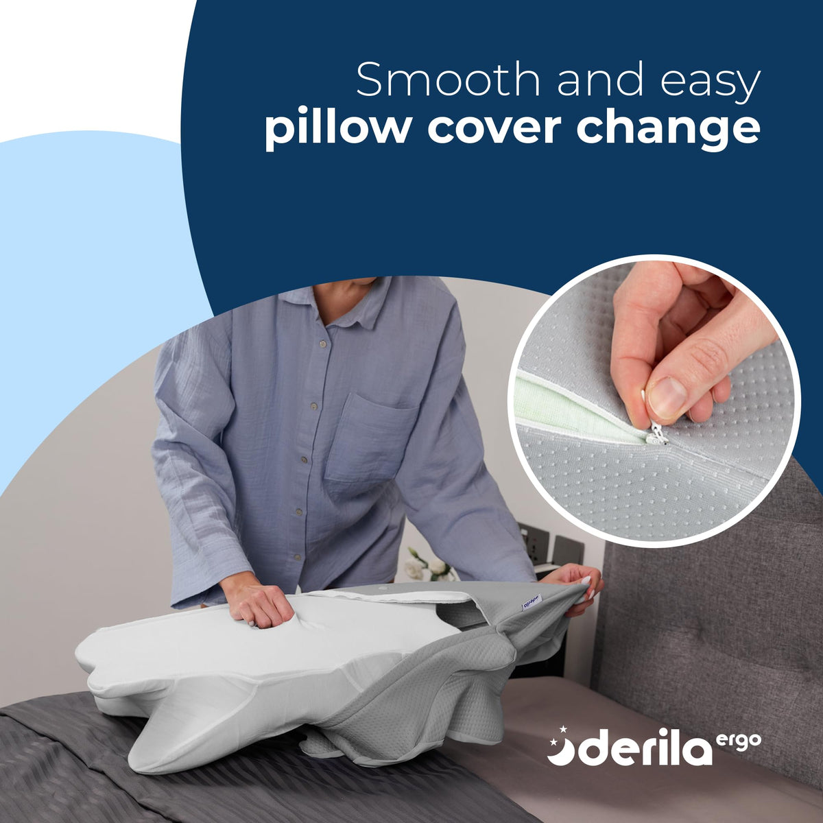 Derila Ergo Pillow Cover breathable material promotes airflow