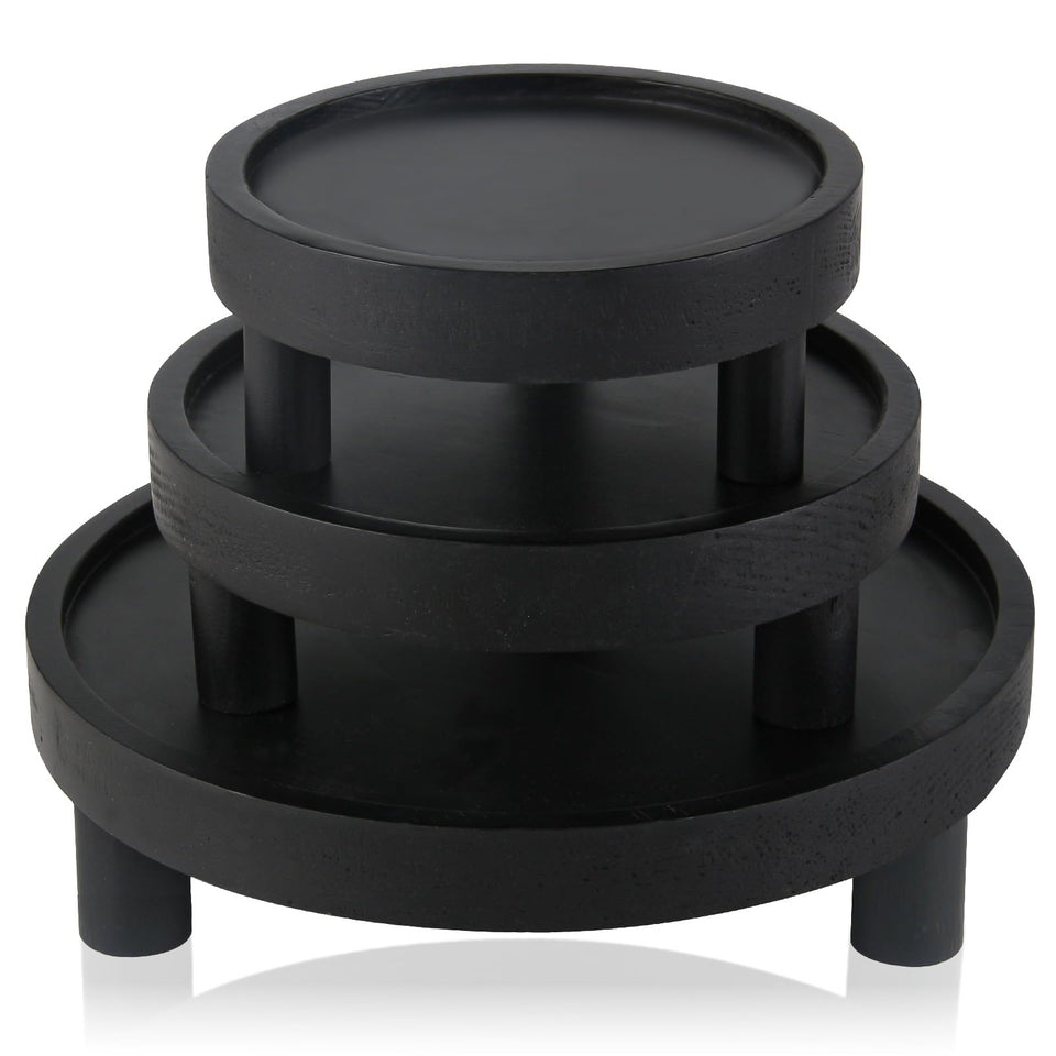Destop wooden display riser 8-inch for layered decor and focal items.