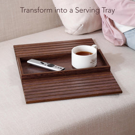 DETOR couch arm tray provides convenient, arm-length storage when relaxing