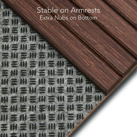 DETOR couch arm tray uses flexible bamboo slats for durable versatility