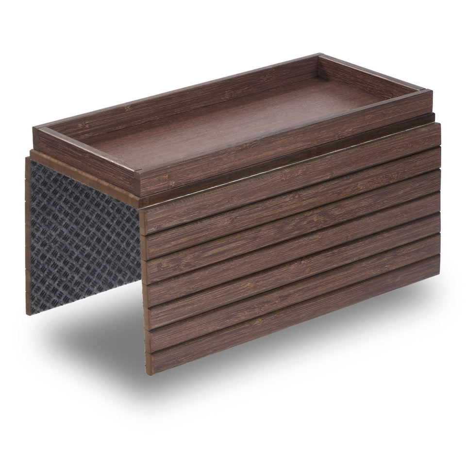 DETOR couch arm tray with spacious storage box keeps remotes within reach