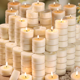 DEVI soy tea lights 200-pack for elegant wedding ambiance.