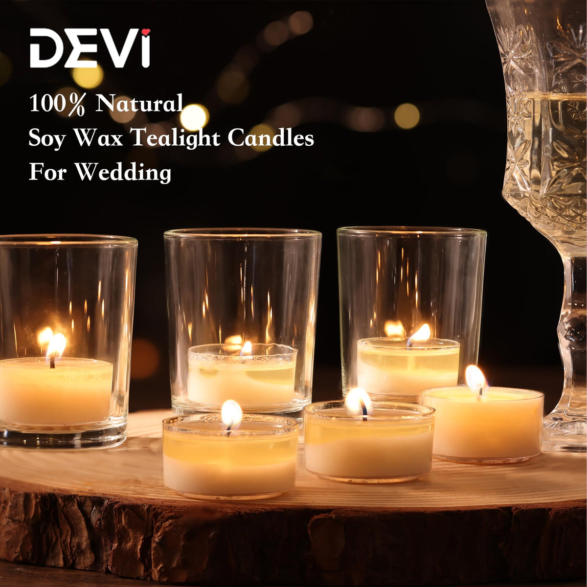 DEVI cotton wicks ensure consistent ignition and clean burn across all 100 candles.