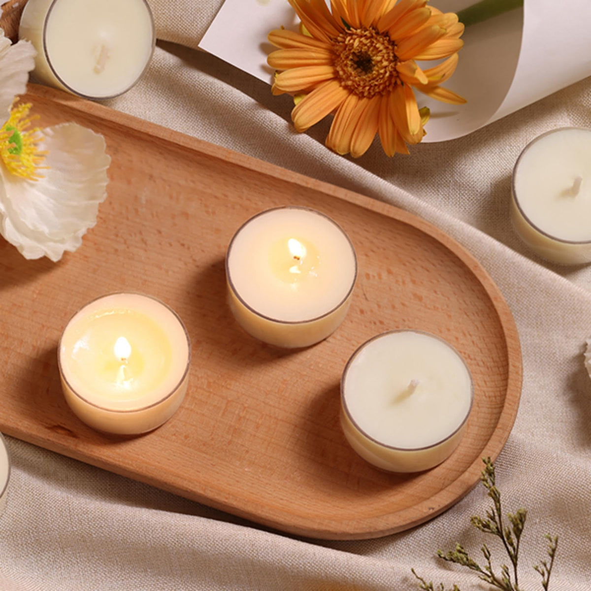 DEVI 6-hour tea lights suit wedding centerpieces with compact height for elegant displays.