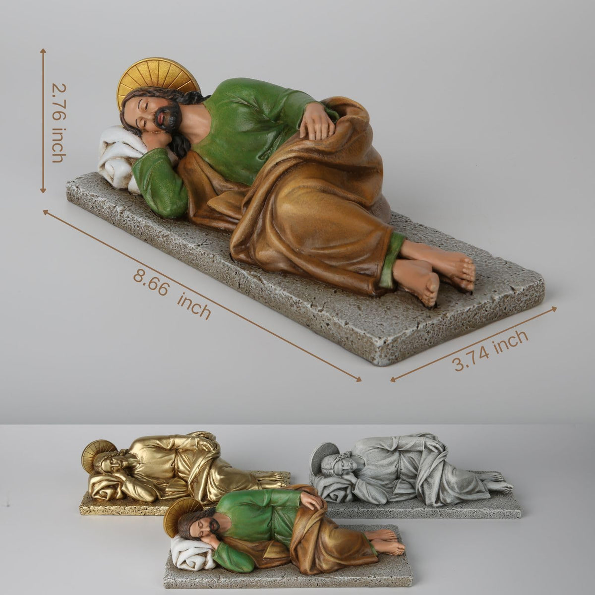 DevotedWalls Sleeping St. Joseph figurine with hand-painted detail for devotional display.