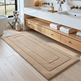 DEXI bathroom rug 72x24 with non-slip backing keeps floors steady after showers