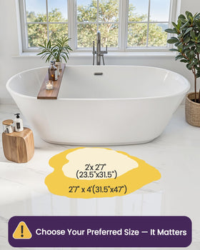 DEXI green bath mat absorbs moisture quickly for post-shower routines.