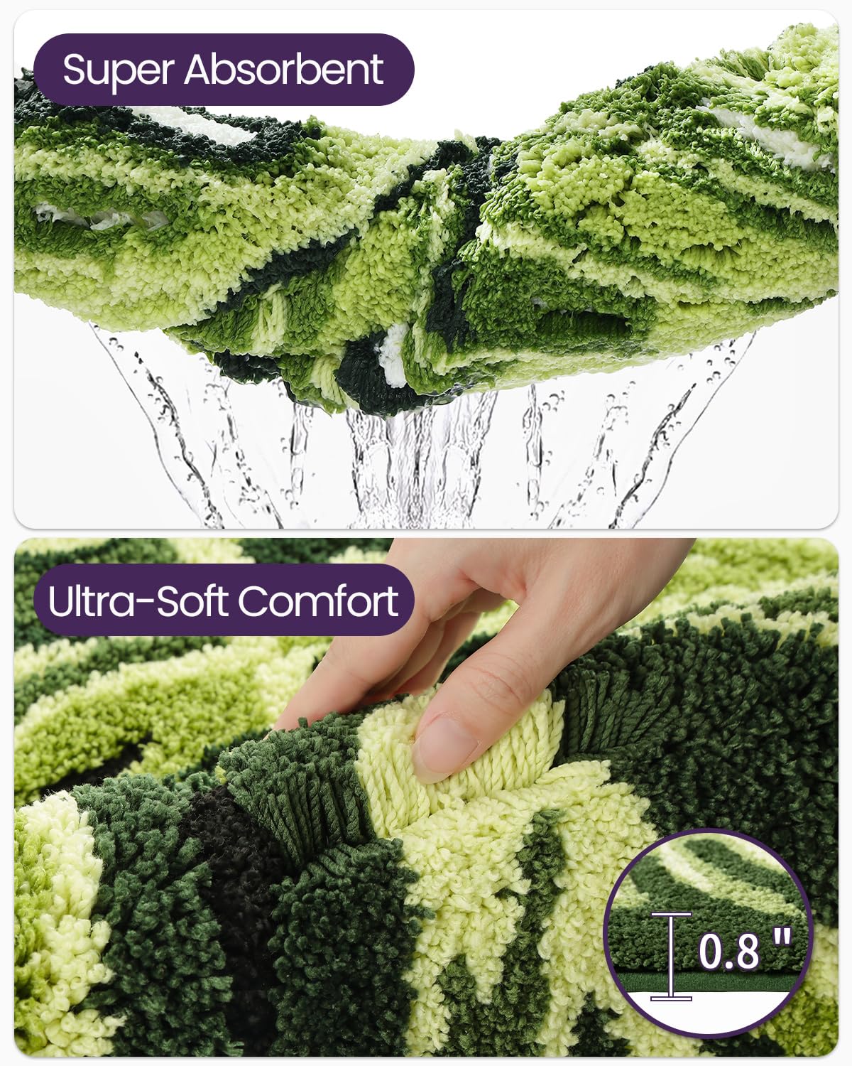 DEXI leaf bath rug size fits standard bathroom layouts without crowding