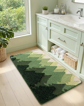 DEXI machine-washable bath mat stays vibrant after cold-water washes.