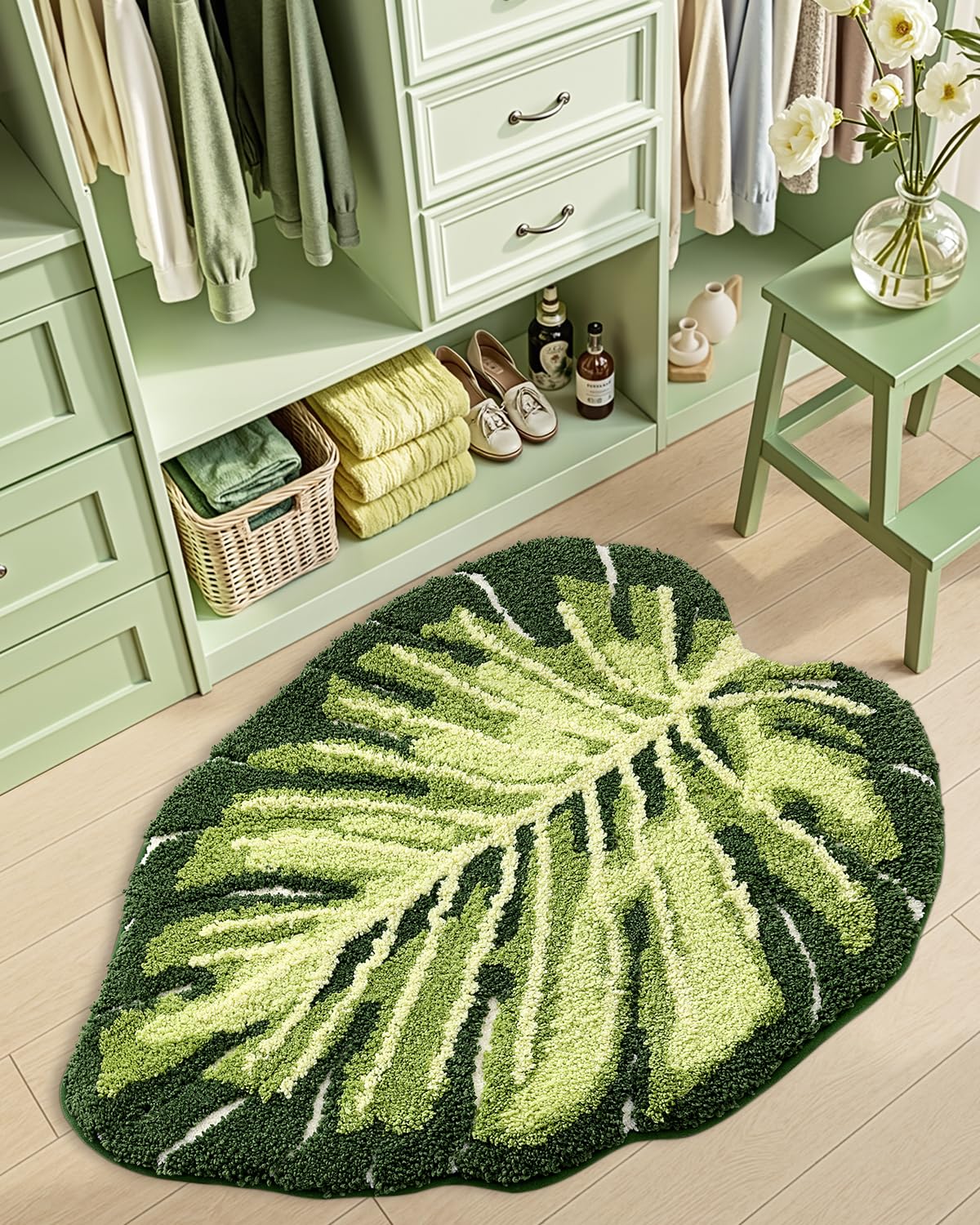 DEXI soft plush polyester delivers warm, comfortable cushioning underfoot.