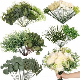 Dexpinzo 120pcs mixed artificial eucalyptus stems for versatile arrangements