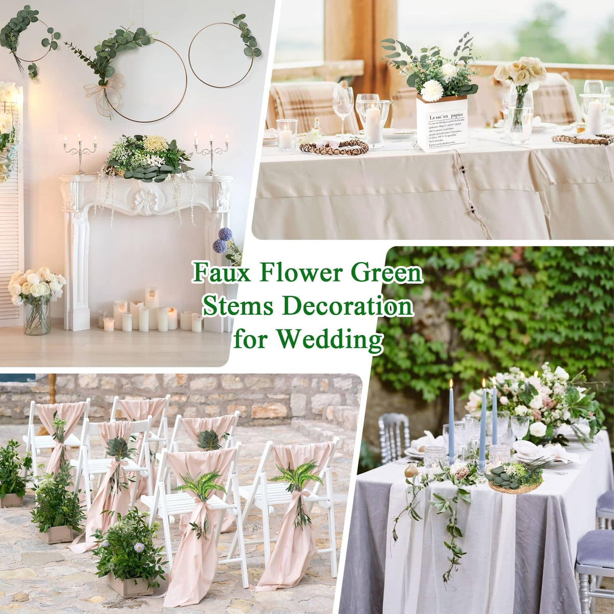 Dexpinzo faux flower stems variety for DIY wedding bouquets
