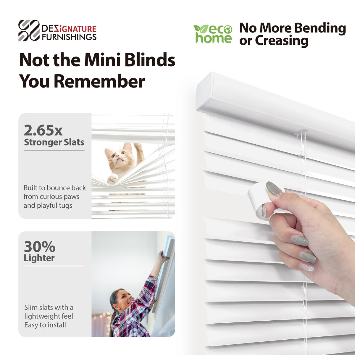 DEZ FURNISHINGS cordless mini blind light-filtering creates soft, private daylight.