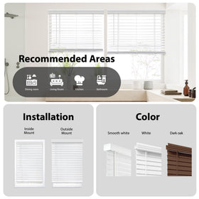 DEZ FURNISHINGS faux wood blind outside mount for better coverage