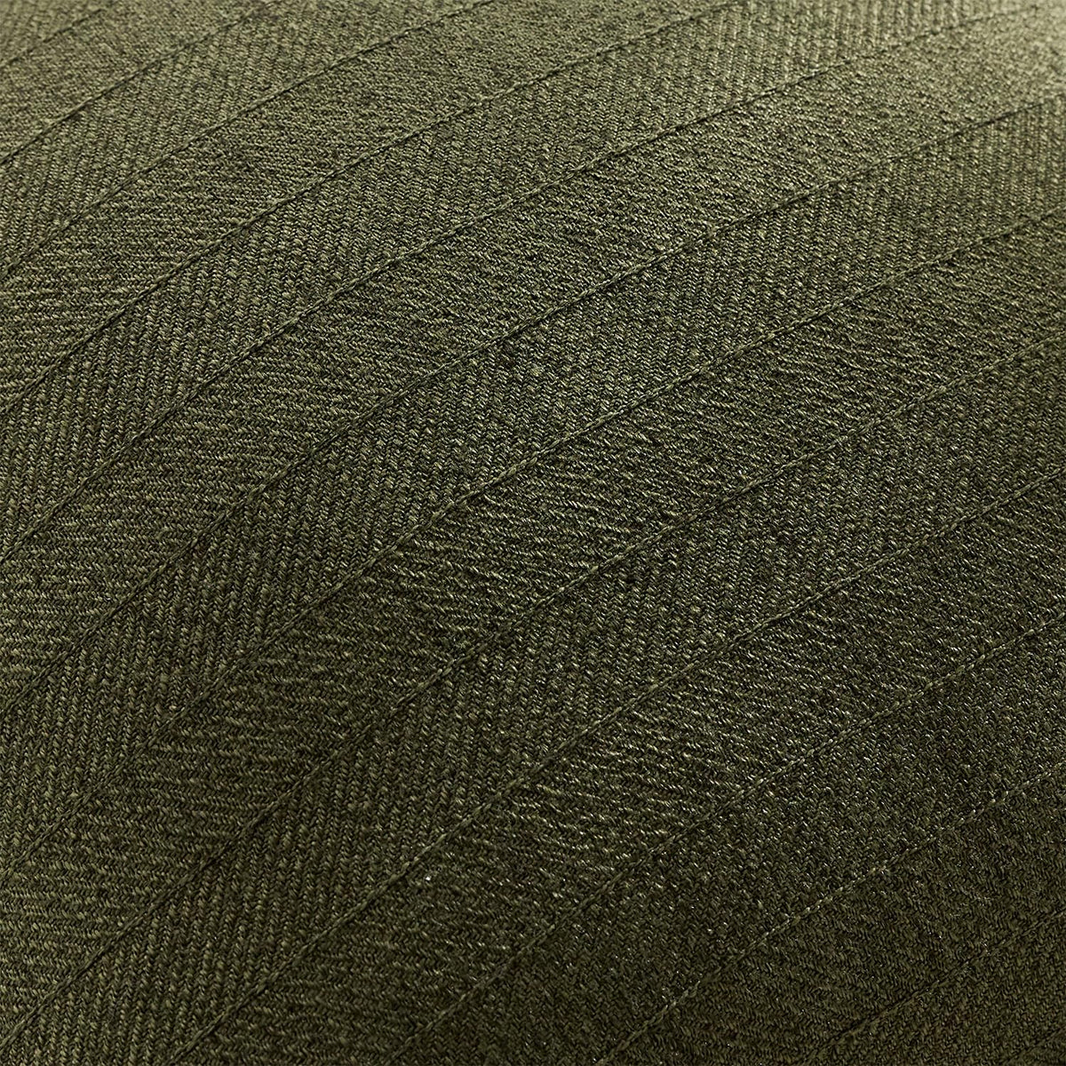 DEZENE olive green linen pillow cover back zip for easy insertion