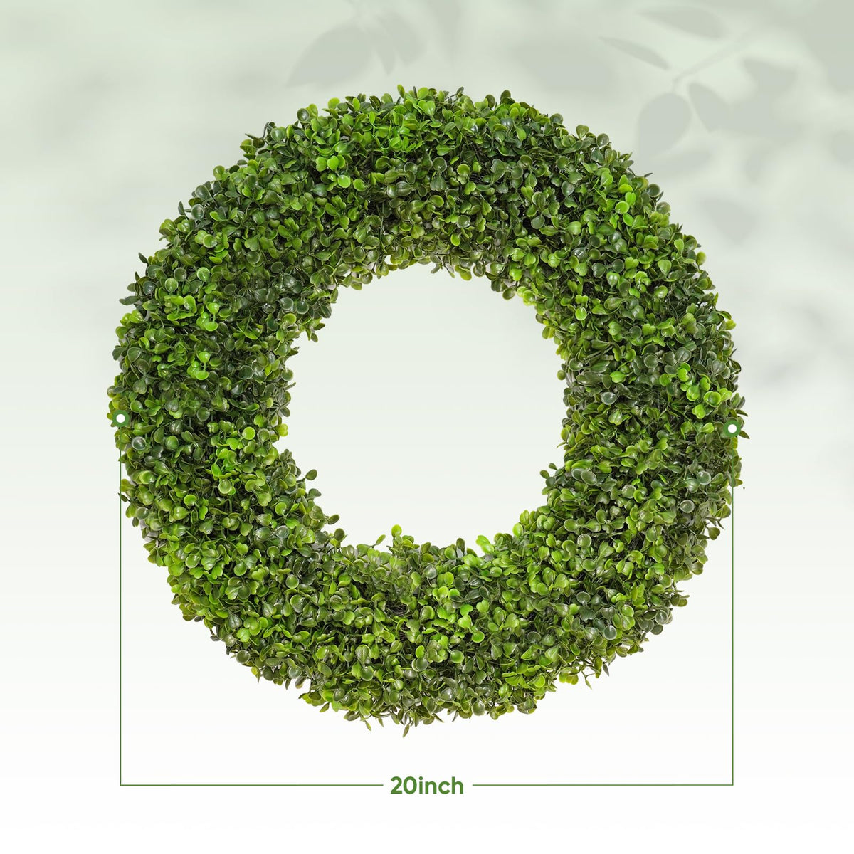 DFRREN boxwood wreath outdoors with UV-resistant leaves resisting sun fade.