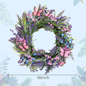 DFRREN Lavender Wreath berries and greenery accent creates vibrant indoor focal points