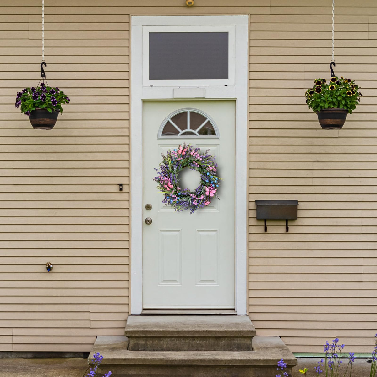 DFRREN Lavender Wreath wedding-backdrop adds subtle color to photos