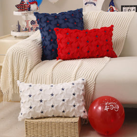DFXSZ jacquard texture pillow cover with faux fur finish elevate decor