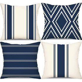 DFXSZ outdoor pillow cover in navy 18x18 for patio decor