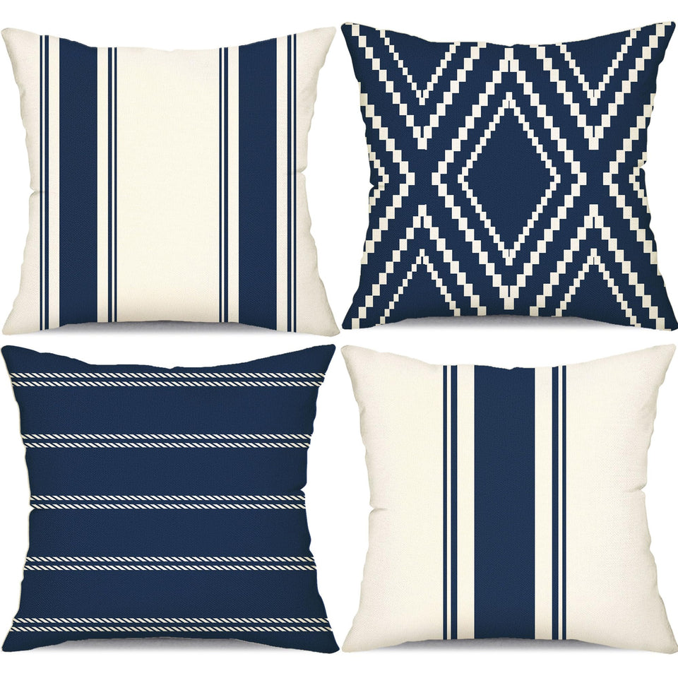 DFXSZ outdoor pillow cover in navy 18x18 for patio decor