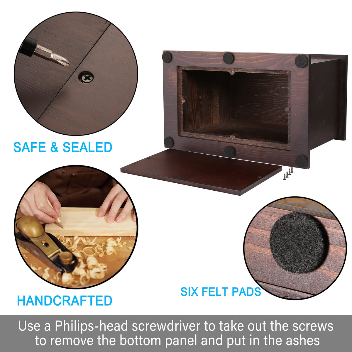 DGDCDV pine urn showing natural grain and warmth.