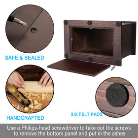 DGDCDV pine urn showing natural grain and warmth.