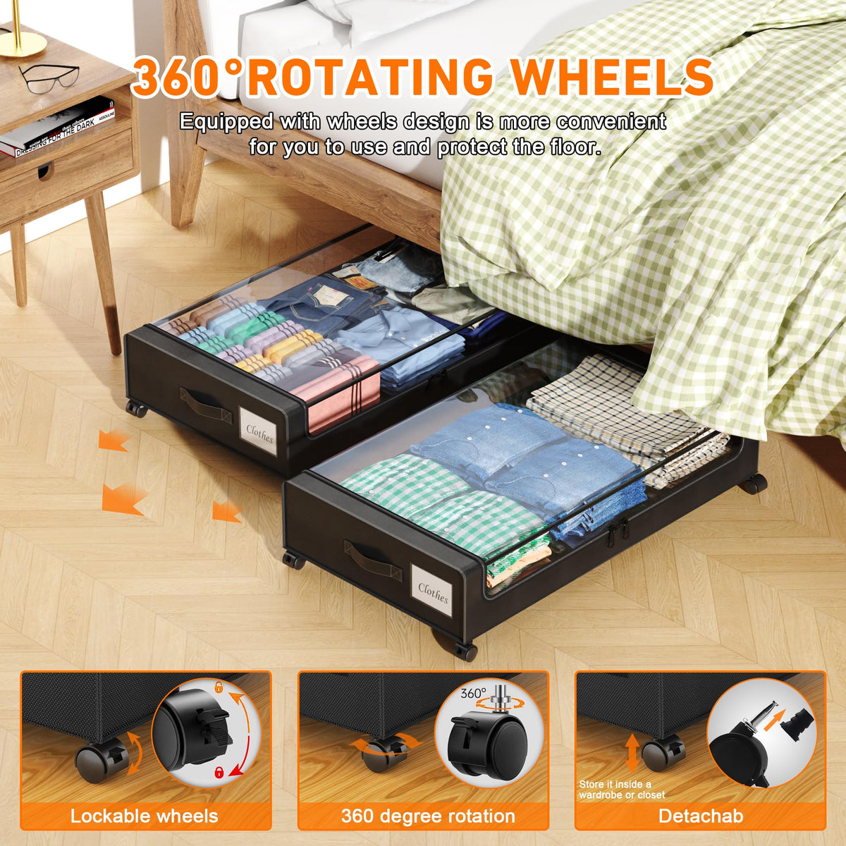 Transparent lid window and label design helps identify contents quickly