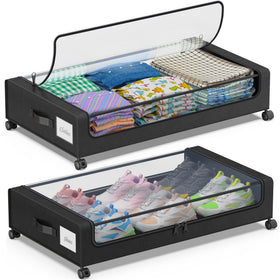DGFCK under-bed storage with wheels 2-pack shown for easy under-bed access