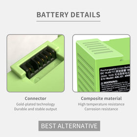 DGFTB Grade A cells in Roomba battery reduce leakage risk and stabilize output.