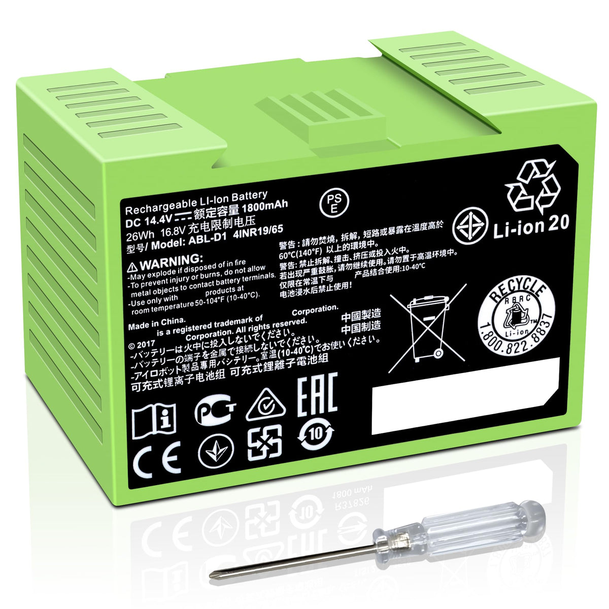 DGFTB Roomba battery ABL-D1 4624864 ready for long cleaning sessions.