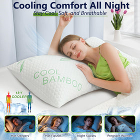 DGPEAR cooling pillows memory foam fill showing adjustable loft