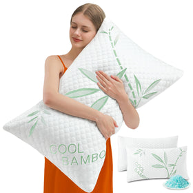 DGPEAR memory foam pillow close-up with cooling cover for hot sleepers.
