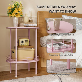 DGSANDGO easy assembly pink side table saves time during setup