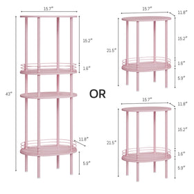 DGSANDGO two-tier pink table designed for living rooms and bedrooms