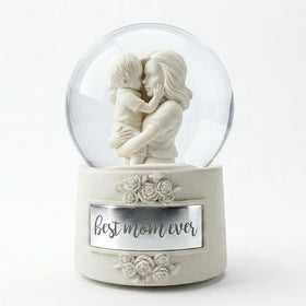 DGSCAK Mom Snow Globe Music Box with mother and son embrace, warm home decor