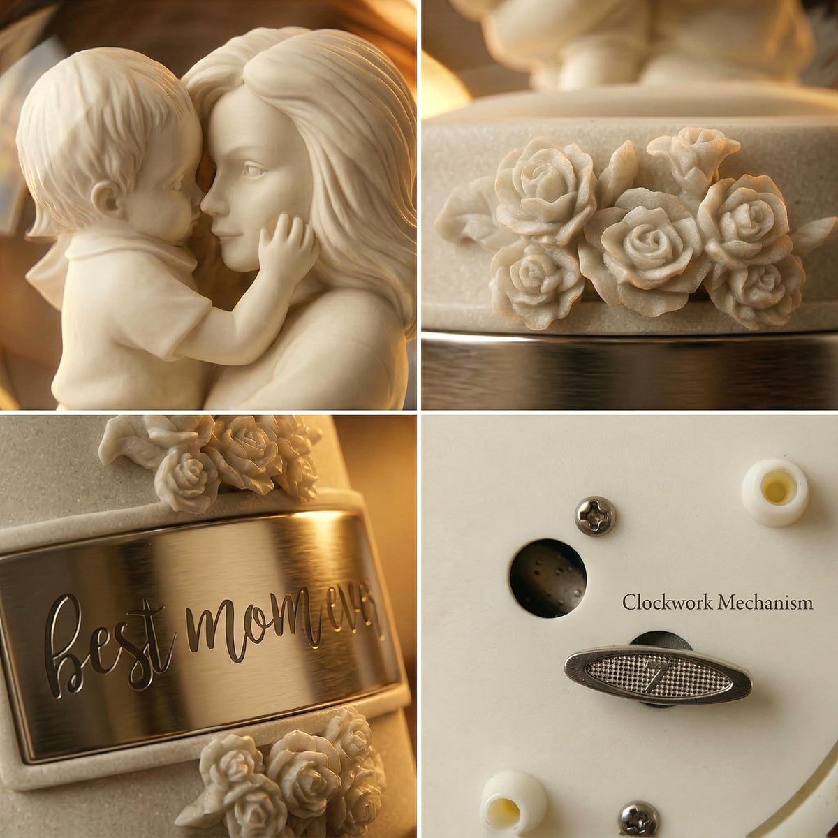 DGSCAK Premium resin mantel decor with pearl-white finish