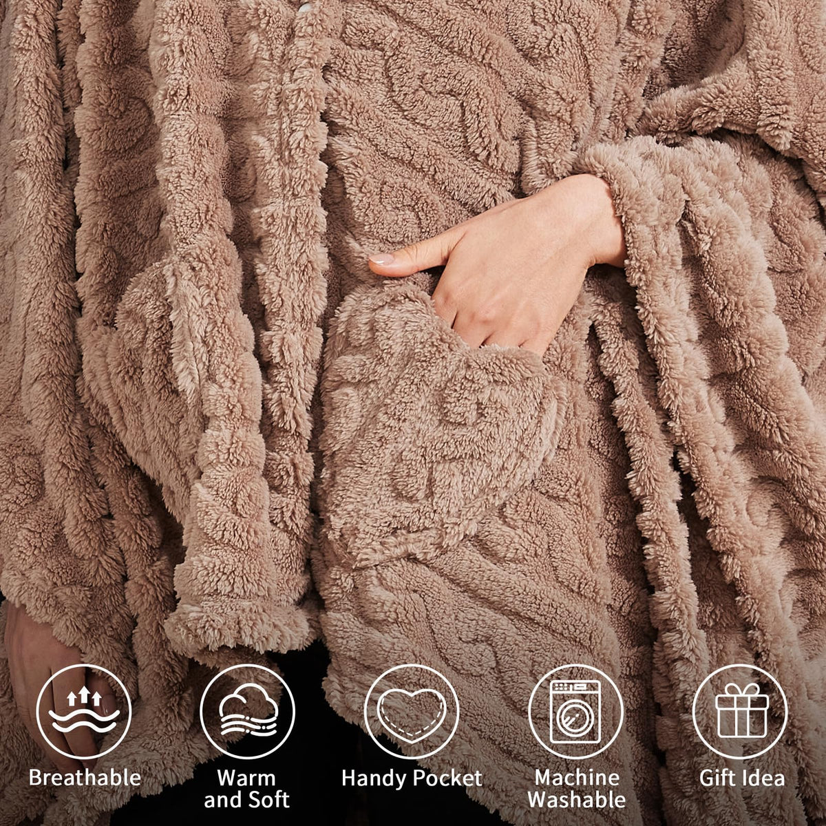 Dgsfmi poncho with pockets keeps essentials close.