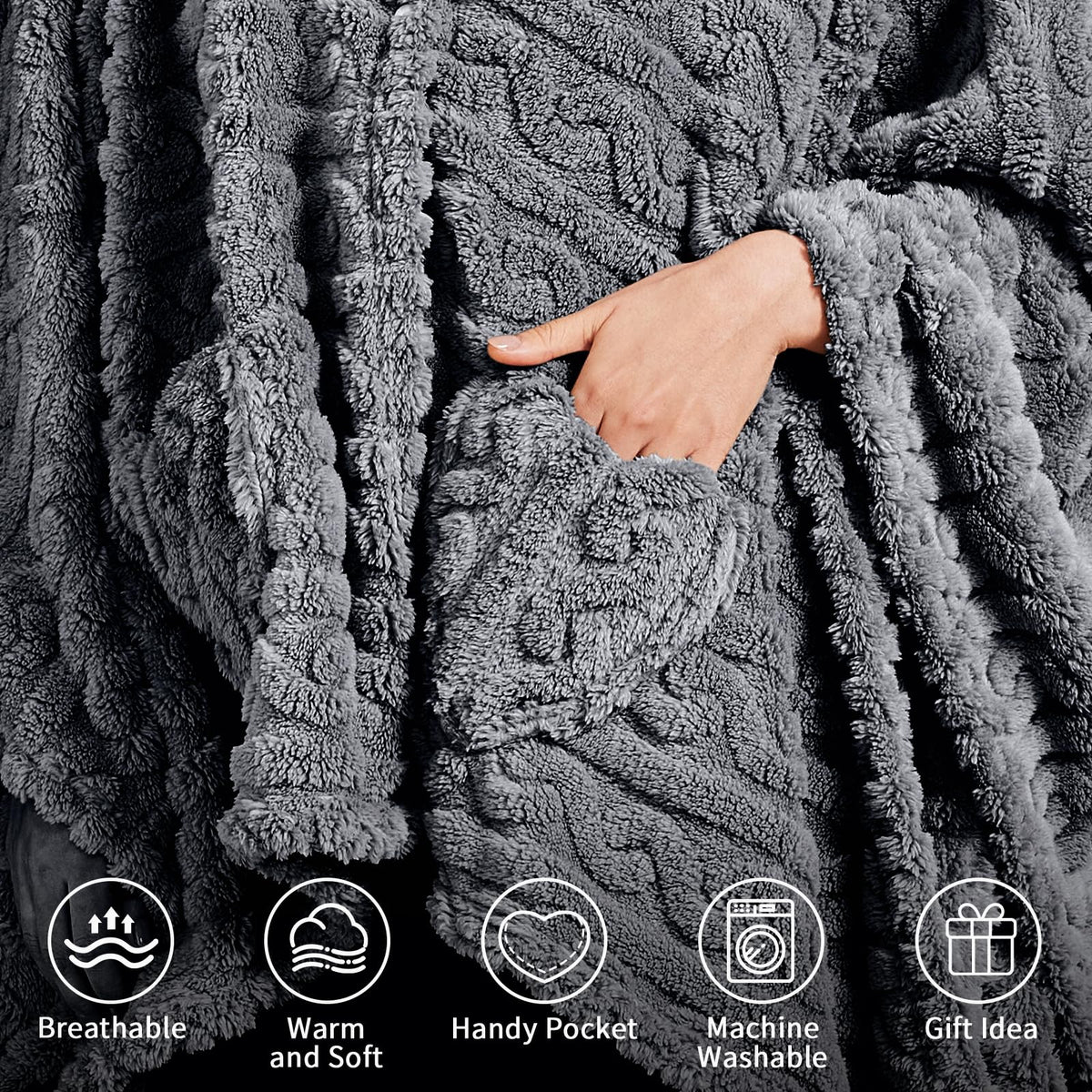 Dgsfmi pocketed poncho keeps essentials within easy reach.