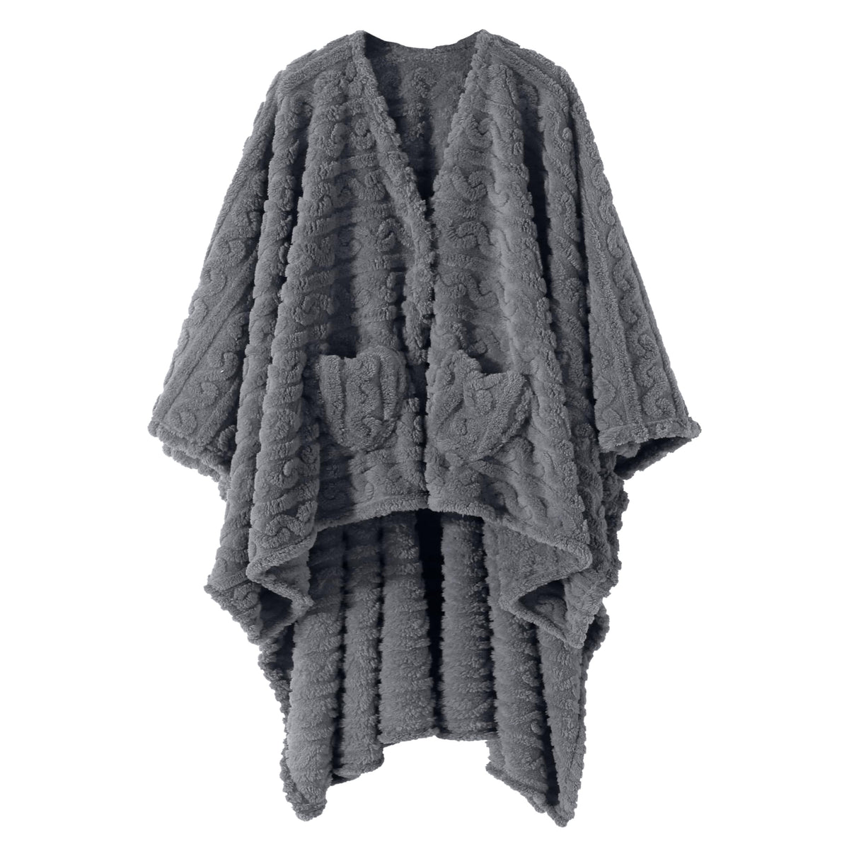 Dgsfmi wearable blanket poncho gray offers cozy lounging.