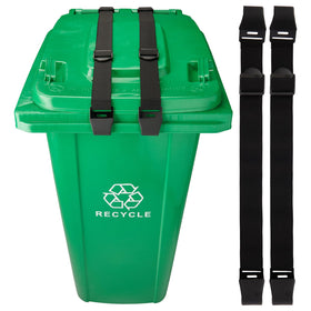 DHFFHY bear-proof locks with double claws securing outdoor bin lids against raccoons.