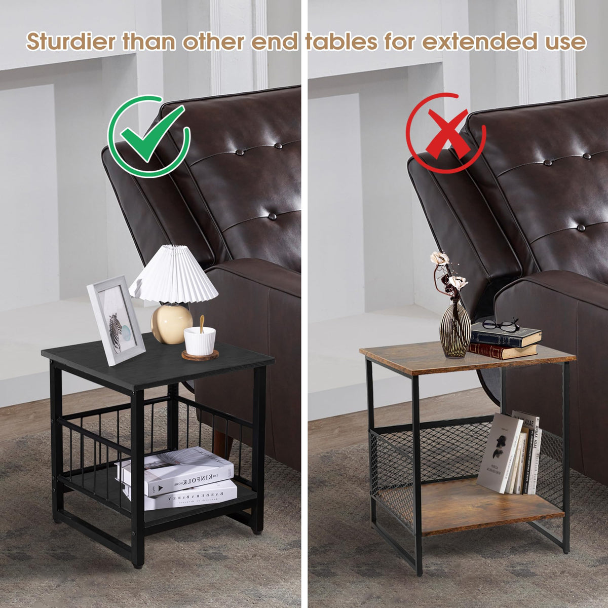 DHMAKER end table easy to assemble with included tools