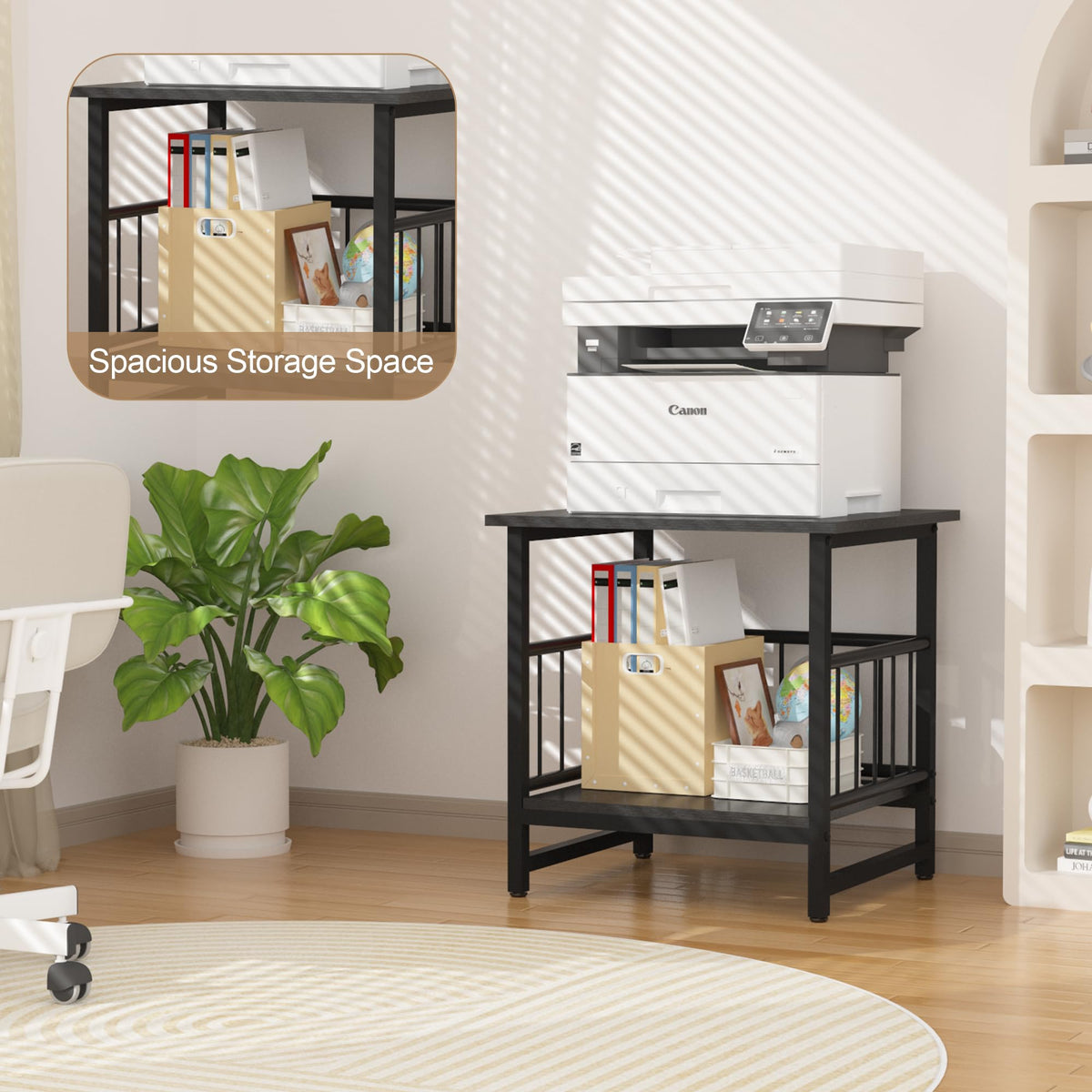 DHMAKER end table features sturdy metal frame supports up to 180 pounds