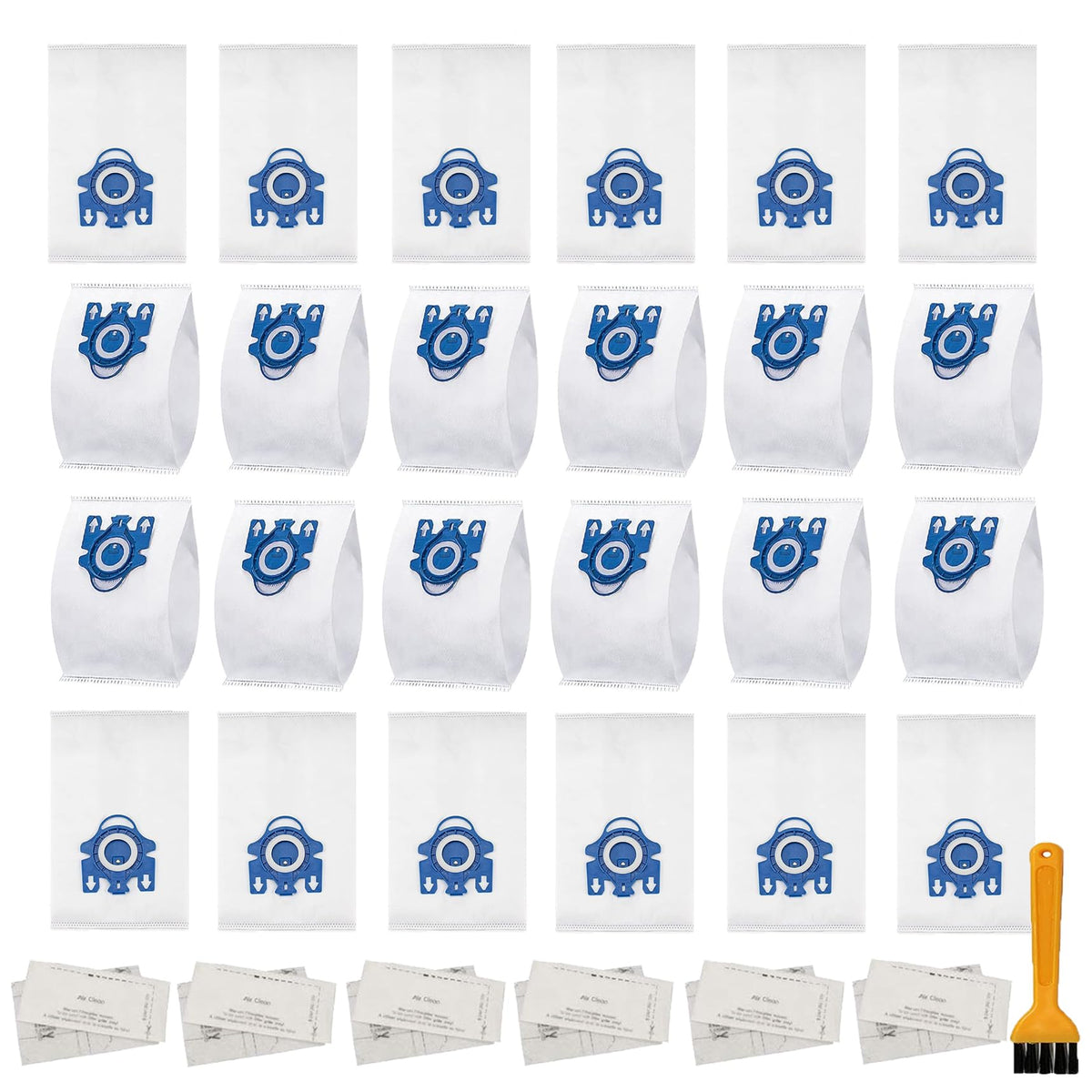 Dhoua 24-pack 3D AirClean GN vacuum bags with a secure seal for mess-free disposal.