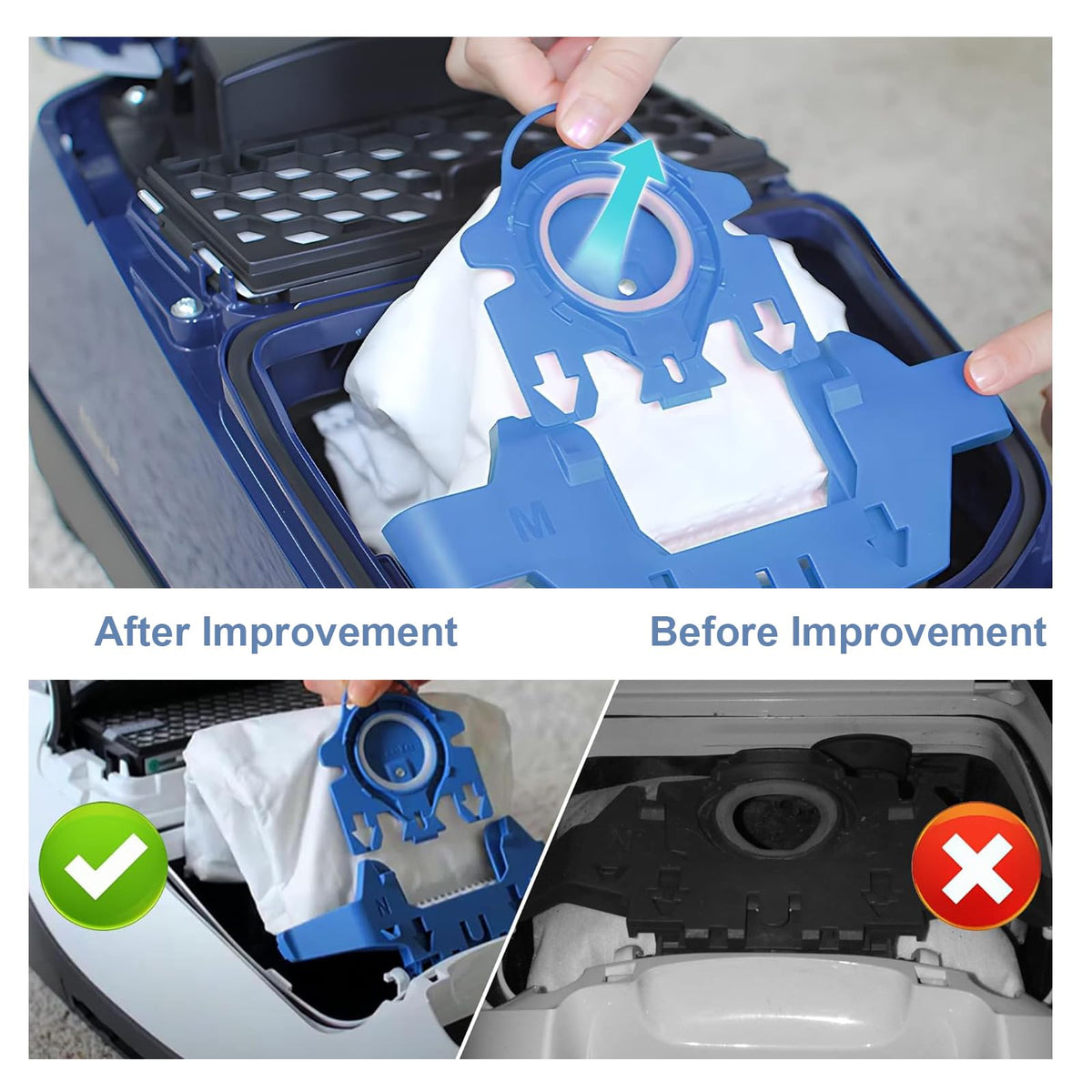 Dhoua bag seal demonstration showing quick closure to prevent dust leakage.