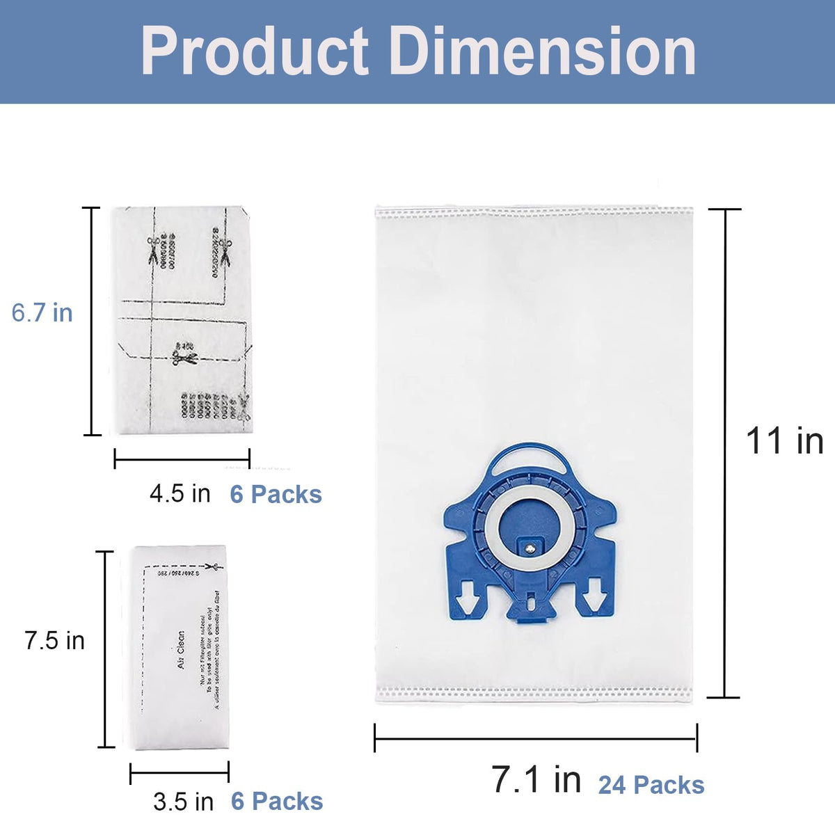 Dhoua cleaning brush included for easy maintenance between bag changes.