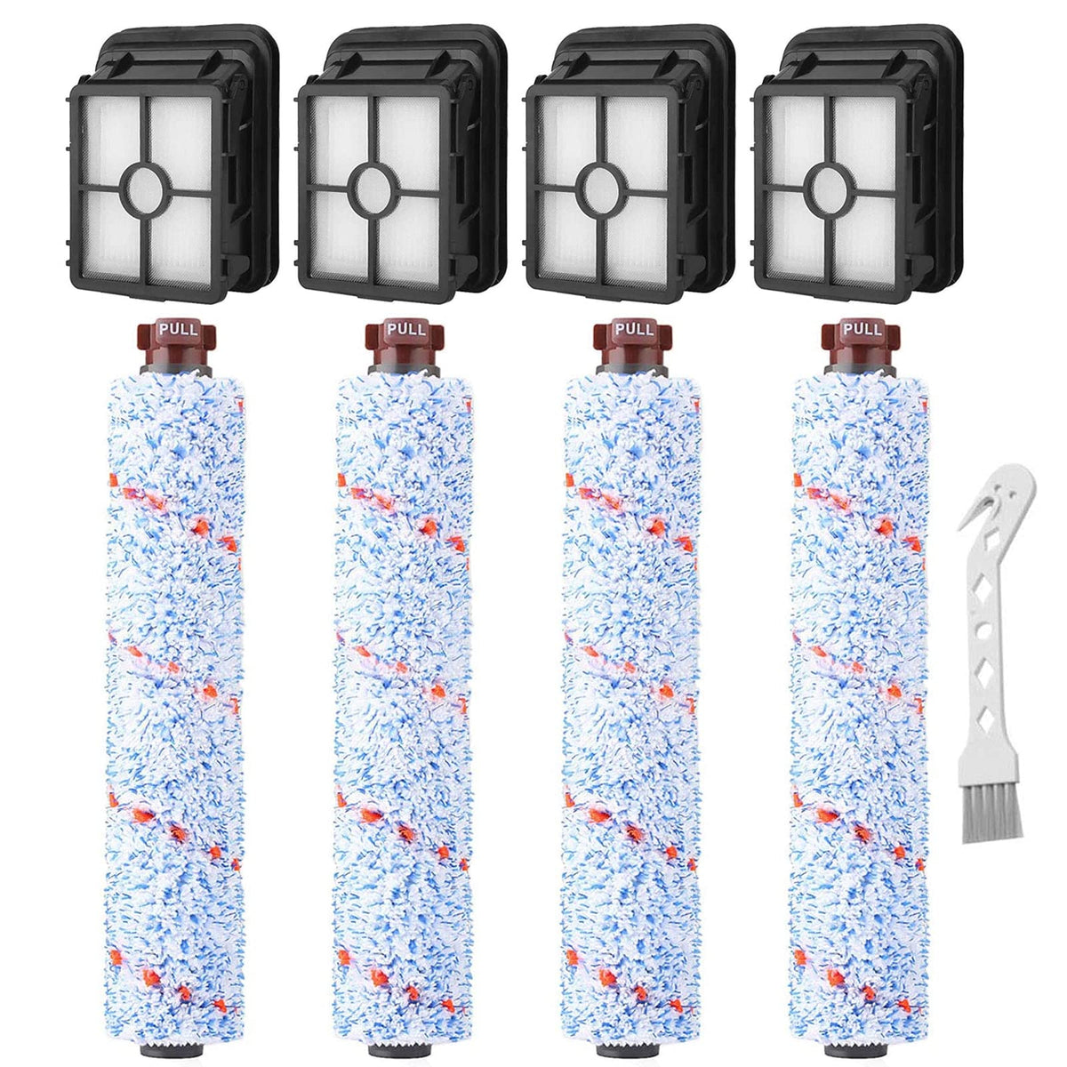 Dhoua CrossWave replacement brush rolls 4-pack for tangle-free cleaning across surfaces