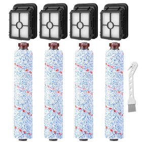 Dhoua CrossWave replacement brush rolls 4-pack for tangle-free cleaning across surfaces