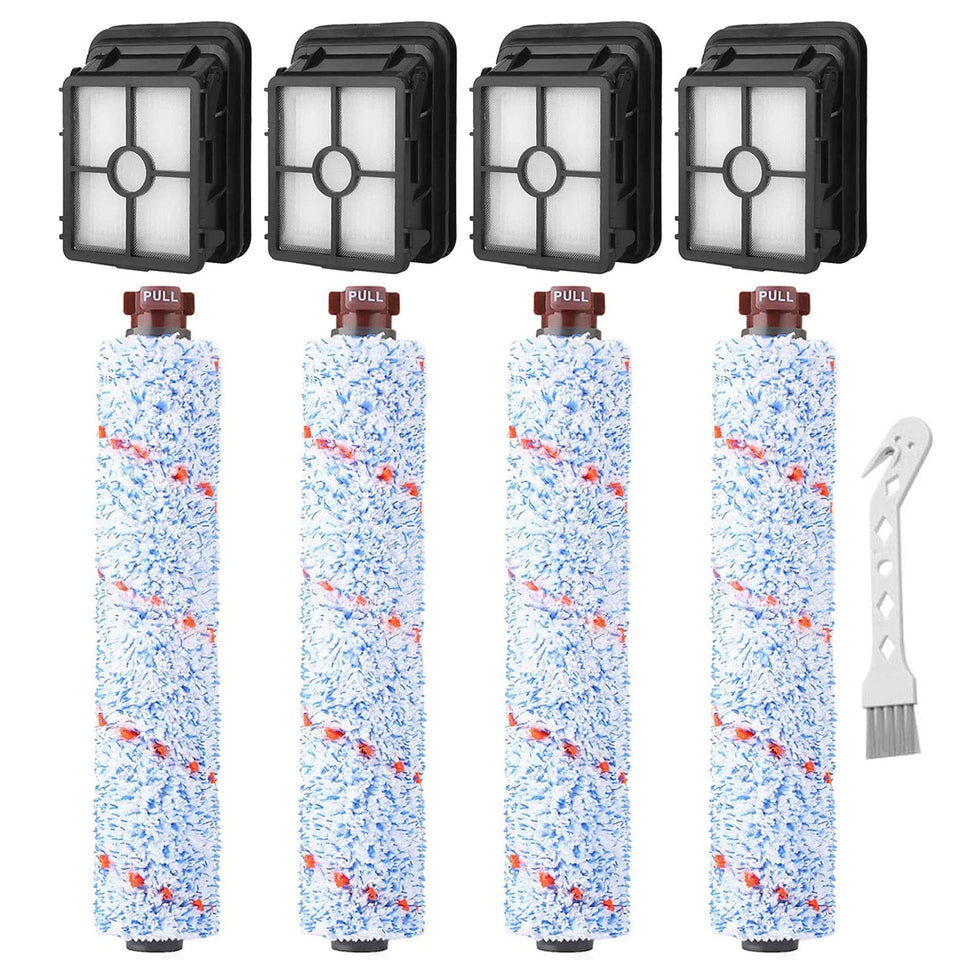 Dhoua CrossWave replacement brush rolls 4-pack for tangle-free cleaning across surfaces