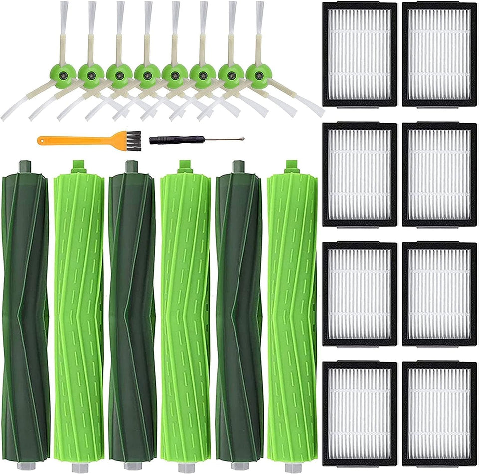 Dhoua Roomba roller brush for thorough edge cleaning and pet hair removal.